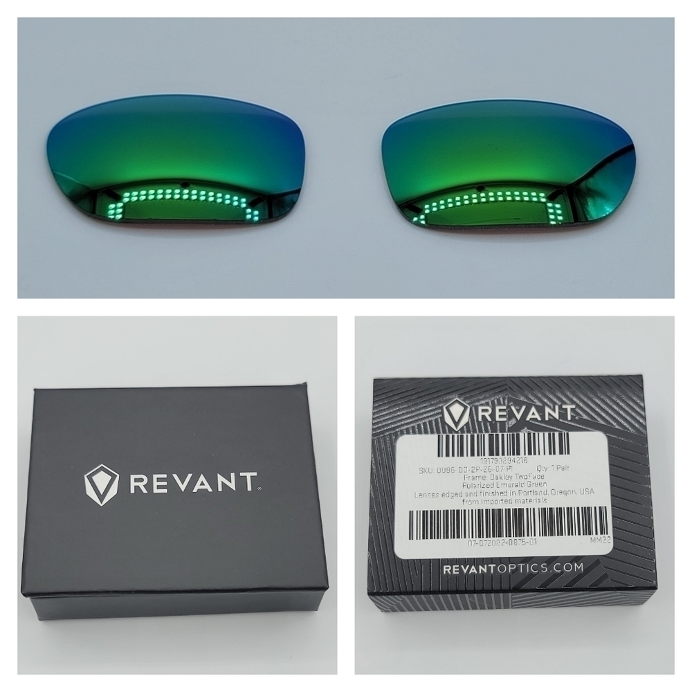 Sunglasses Lenses Revant Polarized Emerald Green For Oakley TwoFace NEW #685